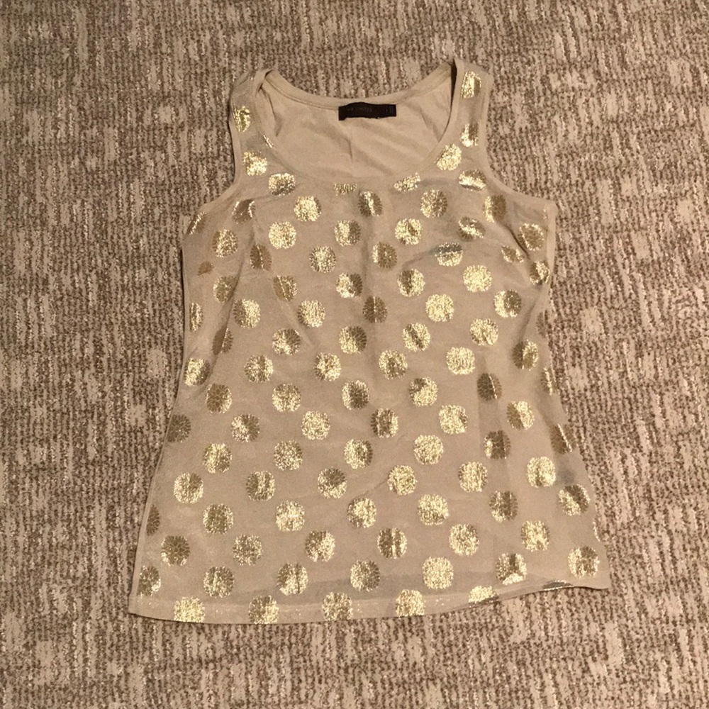 The Limited tan tank with gold patterning